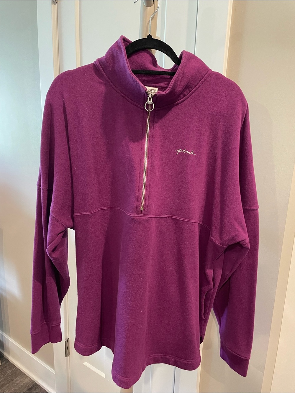PINK Victoria's Secret Plum Half-Zip Pullover